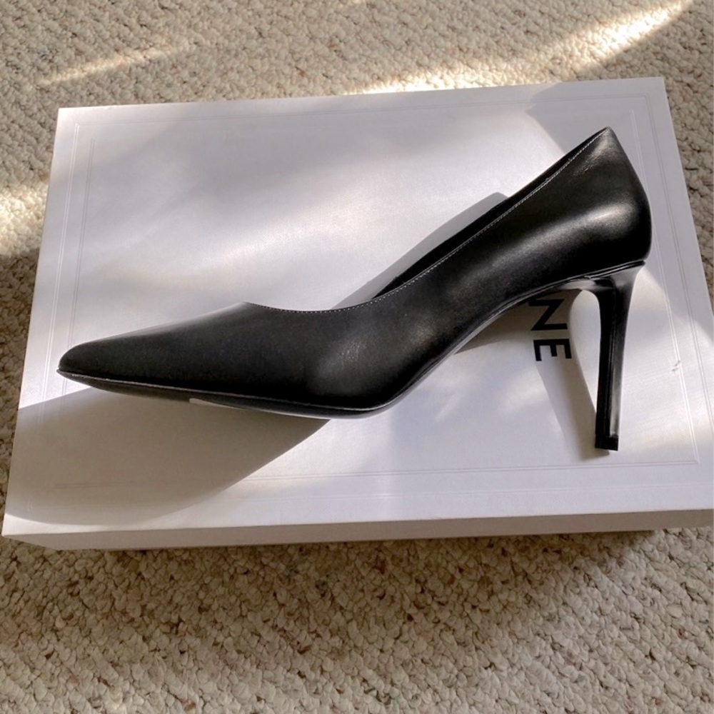 Black celine leather pumps